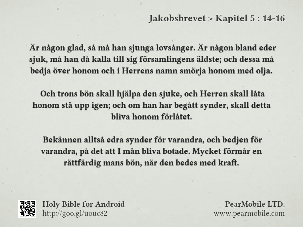 Jakobsbrevet, Kapitel 5:14-16